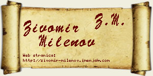 Živomir Milenov vizit kartica